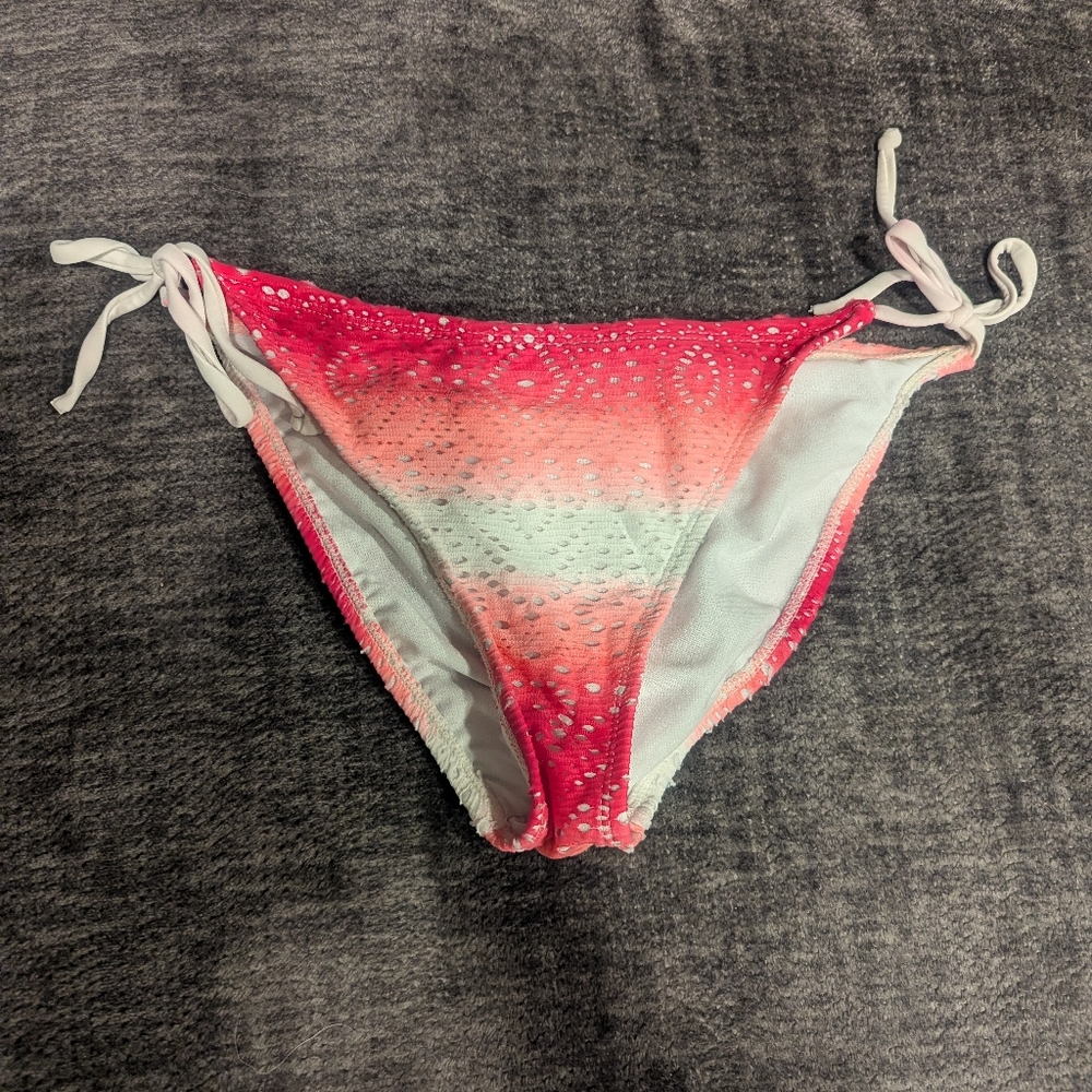 Adore Me Pink and White Bikini Bottom